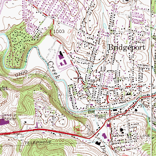 Topographic Map of Johnson Avenue United Methodist Church, WV
