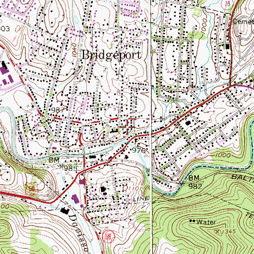 Topographic Map of Simpson Elementary School, WV
