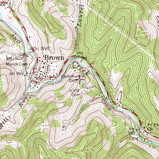 Topographic Map of Community Cemetery, WV