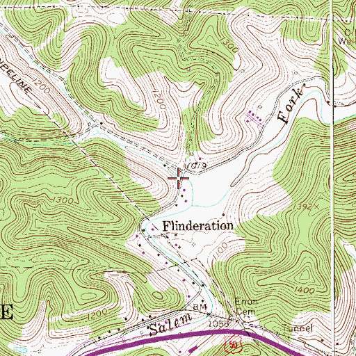 Topographic Map of Flinderation School (historical), WV