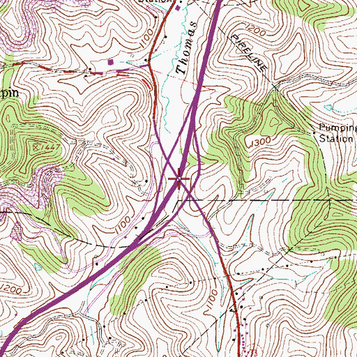 Topographic Map of Interchange 125, WV