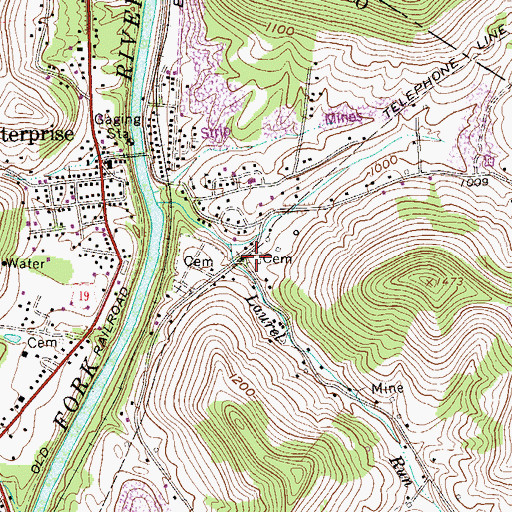 Topographic Map of McIntyre Cemetery, WV