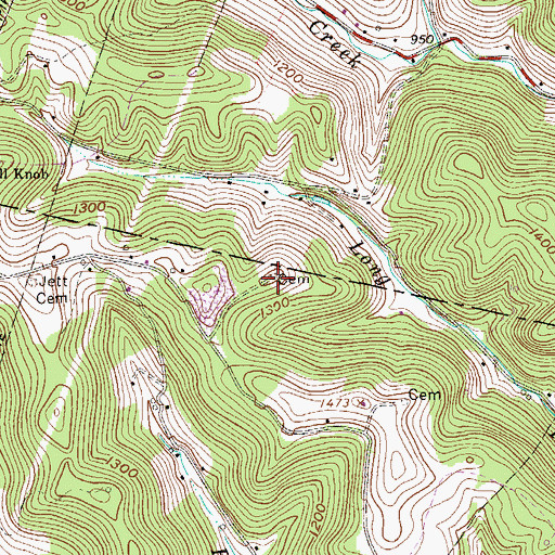 Topographic Map of Michael D Martin Cemetery, WV