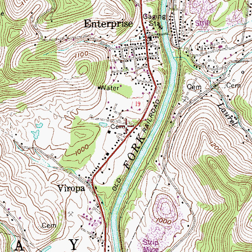 Topographic Map of Wamsley Cemetery, WV
