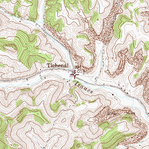 Topographic Map of Isaacs Creek Baptist Church, WV
