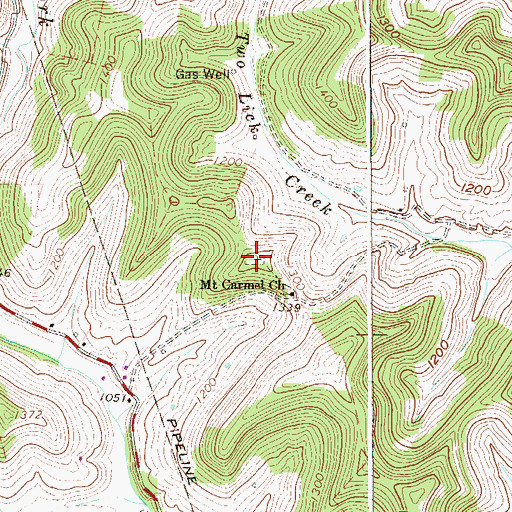 Topographic Map of Mount Carmel Cemetery, WV