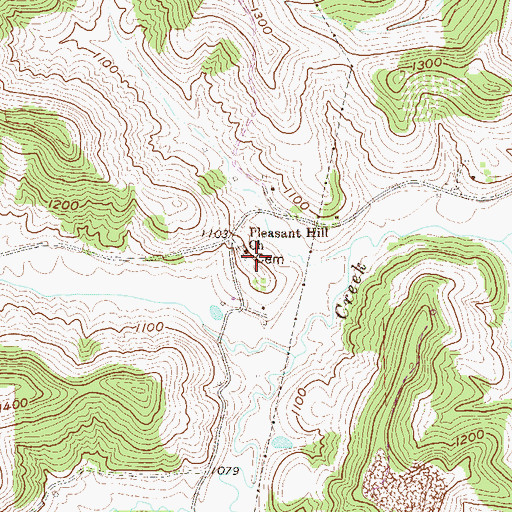 Topographic Map of Pleasant Hill Cemetery, WV