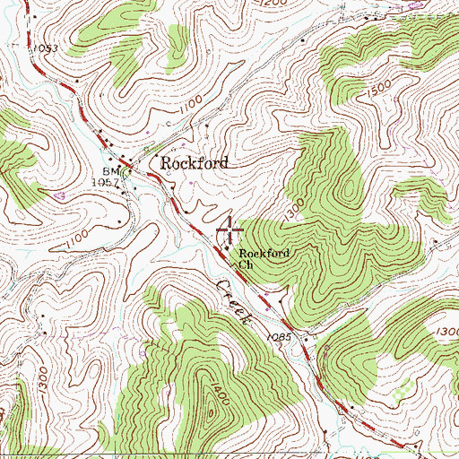 Topographic Map of Rockford Cemetery, WV