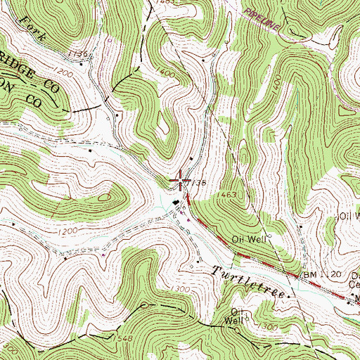 Topographic Map of Shady Grove School (historical), WV