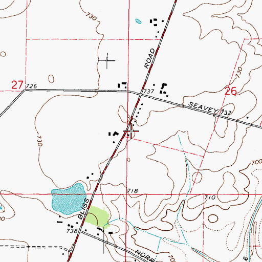 Topographic Map of Leick School (historical), IL