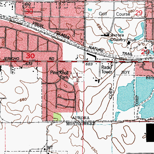 Topographic Map of Pine Knoll Park, IL