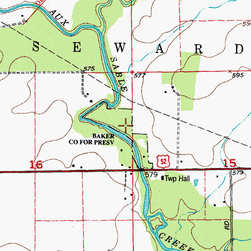 Topographic Map of Baker County Forest Preserve, IL