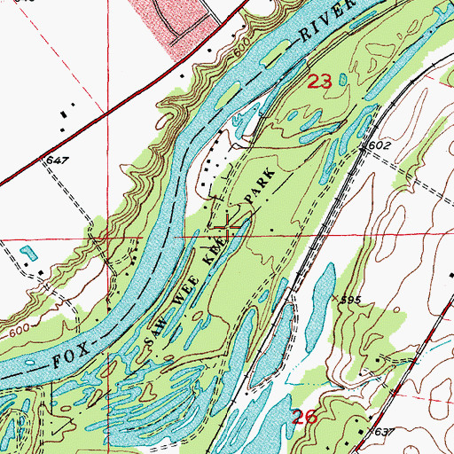 Topographic Map of Saw Wee Kee Park, IL