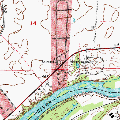 Topographic Map of Lynwood Baptist Church, IL