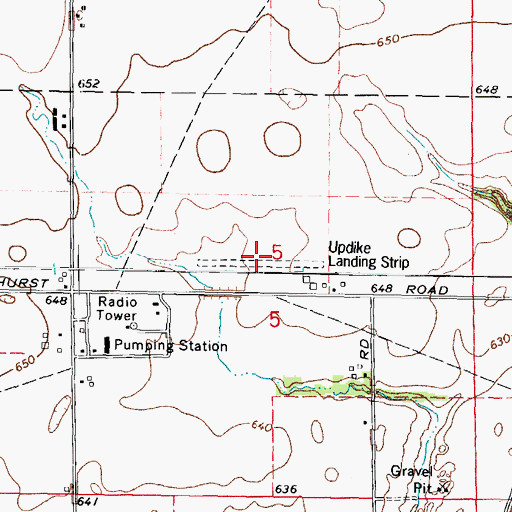 Topographic Map of Updike Landing Strip (historical), IL