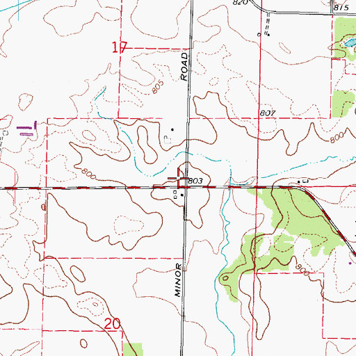 Topographic Map of Lone Grove School (historical), IL