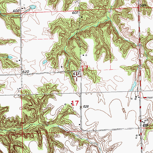 Topographic Map of Baughman School (historical), IL