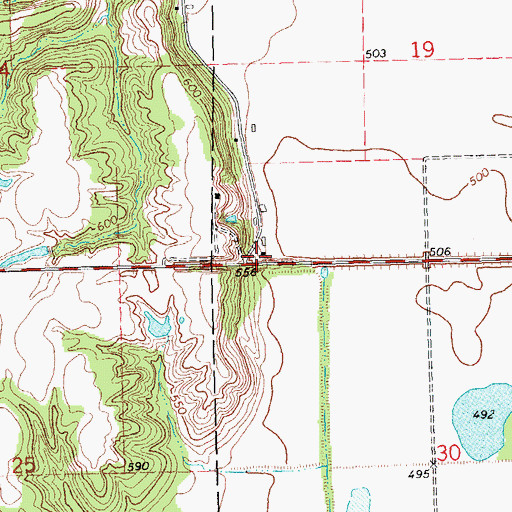Topographic Map of Pleasant Valley School (historical), IL