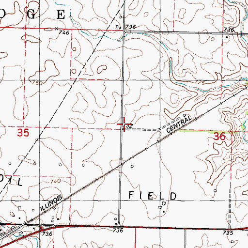 Topographic Map of Parnell School (historical), IL
