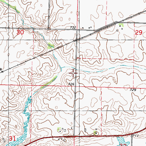 Topographic Map of Weedman School (historical), IL