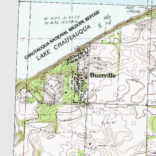 Topographic Map of Buzzville, IL