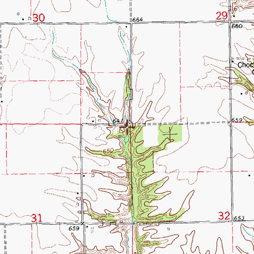 Topographic Map of Chalkey School (historical), IL
