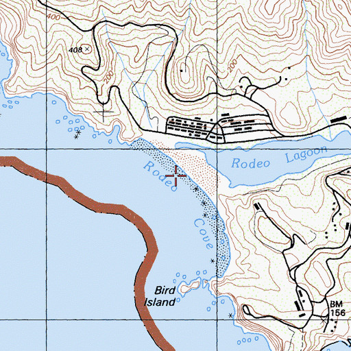 Topographic Map of Rodeo Beach, CA