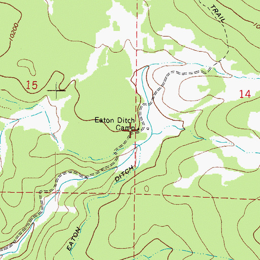 Topographic Map of Eaton Ditch Camp, CO