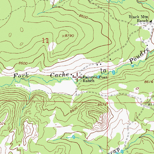 Topographic Map of Painted Post Ranch, CO