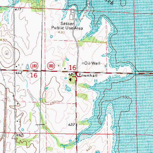 Topographic Map of Barren Townhall, IL