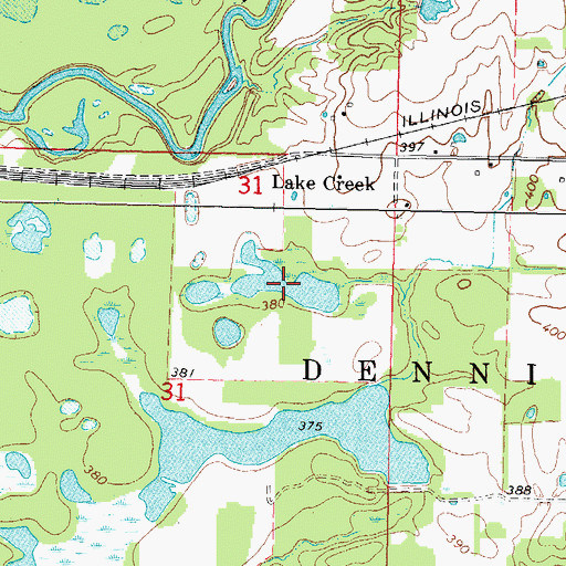 Topographic Map of Buster Pond, IL