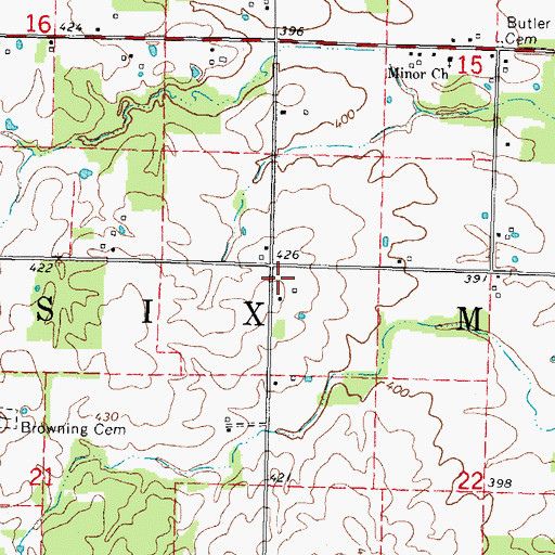 Topographic Map of Central School (historical), IL