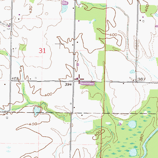 Topographic Map of Clam School (historical), IL