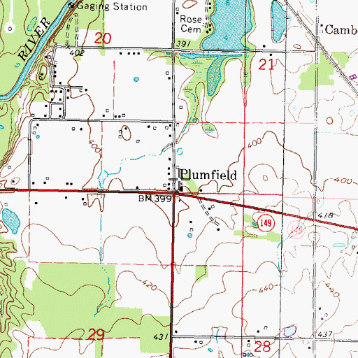 Topographic Map of Denning School (historical), IL