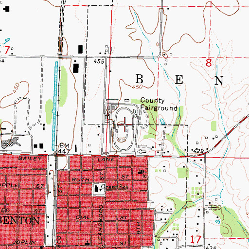 Topographic Map of Franklin County Fairground, IL