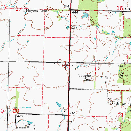 Topographic Map of Sixmile Church (historical), IL