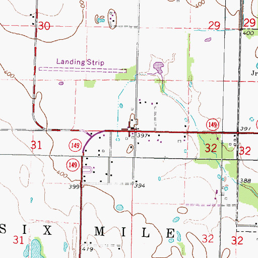 Topographic Map of South School (historical), IL