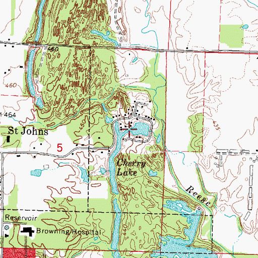 Topographic Map of Cherry Lake, IL