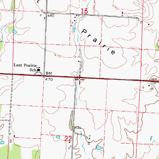 Topographic Map of DeGraff School (historical), IL