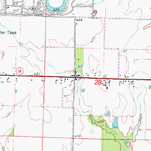Topographic Map of Purdy School (historical), IL