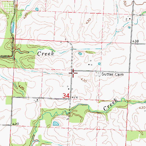 Topographic Map of Sutter Church (historical), IL