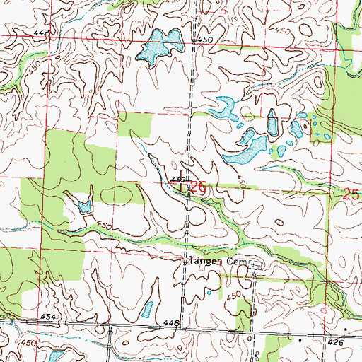 Topographic Map of Tangen School (historical), IL