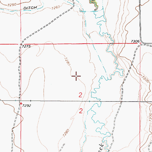 Topographic Map of Sand Creek Mine, WY