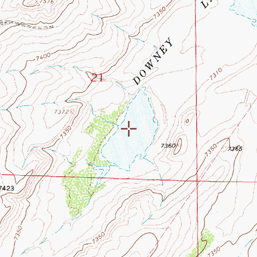 Topographic Map of South Downey Lake Mine, WY