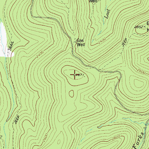 Topographic Map of Long Run Hill, WV