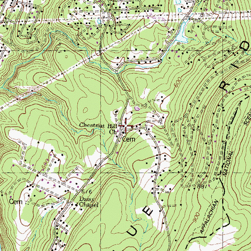 Topographic Map of Chestnut Hill School (historical), WV