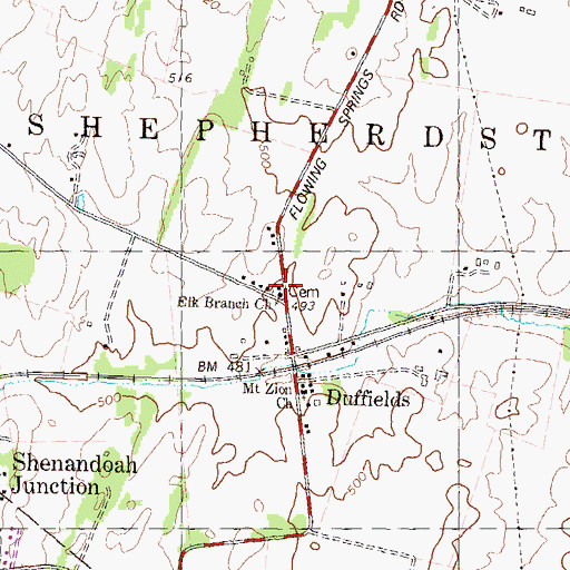 Topographic Map of Elk Branch Cemetery, WV