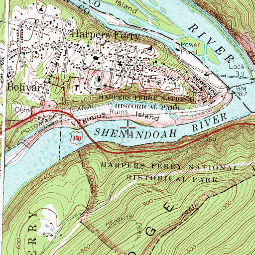 Topographic Map of Herrs Dam (historical), WV