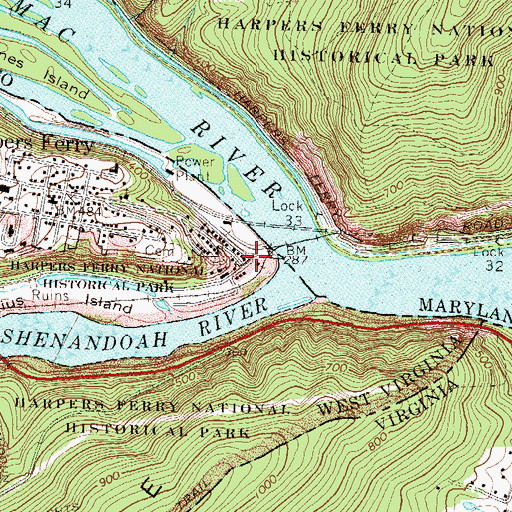 Topographic Map of John Brown Monument, WV