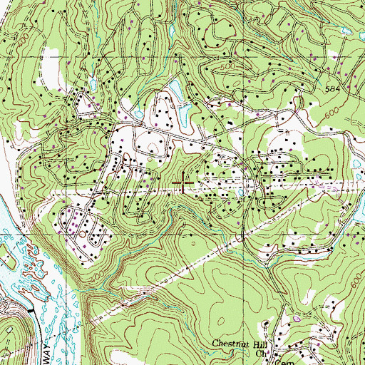 Topographic Map of Keyes Ferry Acres, WV